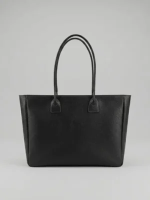 Cabas Cuir Grainé Noir Femme – Style Minimaliste