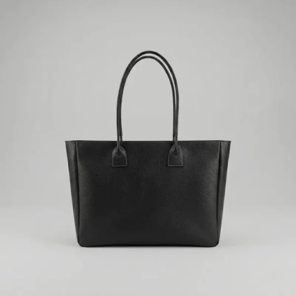 Cabas Cuir Grainé Noir Femme – Style Minimaliste