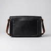 Sac Bandoulière Cuir Noir Femme Clapet Boucle Bronze