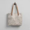 Tote Bag Toile Cirée Beige – Anses Cuir Naturel